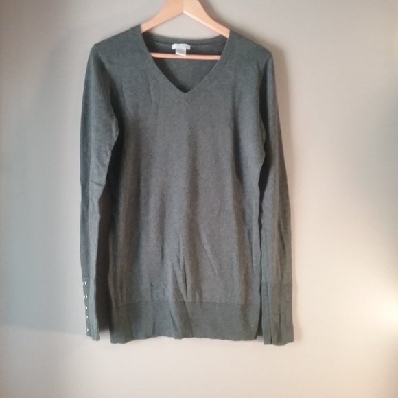🌞 Alfred Sung Cotton Cashmere Grey Sweater, M - Picture 4 of 16